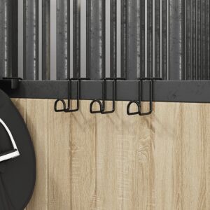 vidaXL 3 db fekete acél kantárakasztó 131761820 - Lófelszerelés kiegészítő