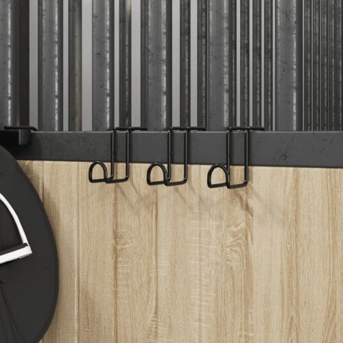 vidaXL 3 db fekete acél kantárakasztó 131761820