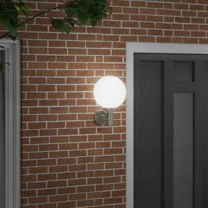 vidaXL Lumină de perete pentru exterior Argintiu 28 x 25 x 38 cm 140690765 - Lămpi de perete pentru exterior