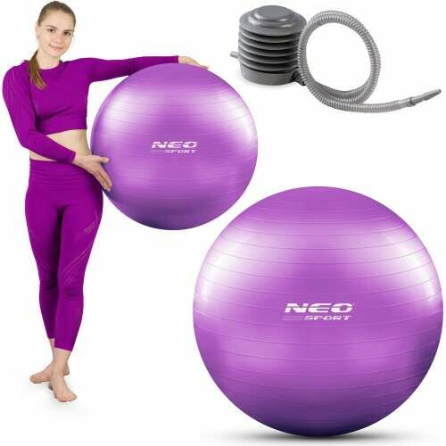NeoSport Gimnasztikai Fitnesz labda, pumpával, 65 cm - Lila