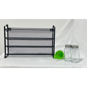 Arvada HerbMaster Gewürzregal mit 24 Gläsern, Trichter und Etiketten - Lagerung & Organisation