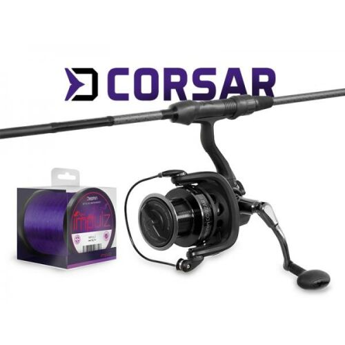 Delphin CorsarBlack Nero pontyozó szett bottal, orsóval és zsinórral