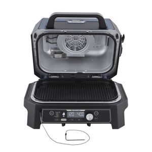Ninja OG901EU elektromos grill, SMART, 1700W, 7 program, 45x29 cm, 260C, kerámialap, fatüzelésű technológia, IPX4, fekete/kék 135712545 - Kert