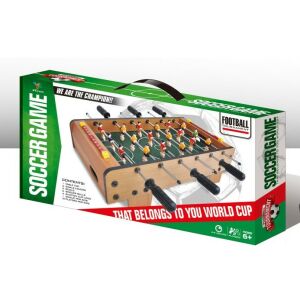 Masa de Fotbal cu Teren, KipHome, cu Picioare Scurte, 6 Manere, Tablou de Scor, 50 x 25 x 18 cm, din Lemn/Otel/ABS, Maro 140722820 - Mese de fotbal si accesorii