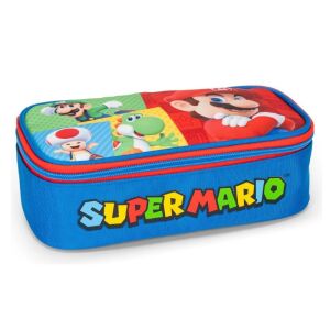 Super Mario Federmäppchen mit Mario, Luigi, Toad und Yoshi Charakteren - Federmappen