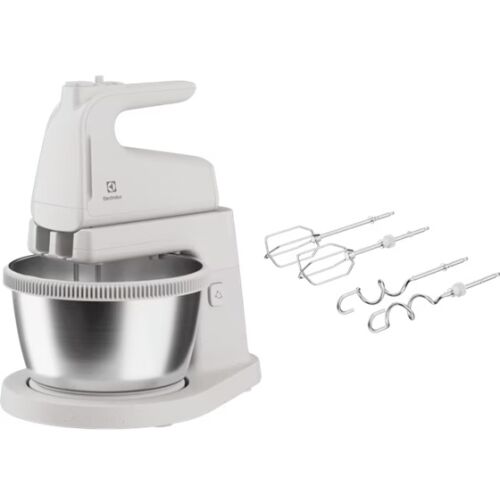 Mixer vertical Electrolux ESM4W Alb cu bol din oțel inoxidabil și accesorii