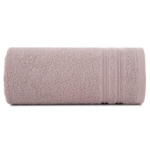 Emina pamut törölköző díszcsíkkal Púder rózsaszín 70x140 cm