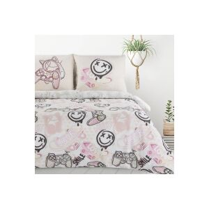 Gamer gyermek pamut ágyneműhuzat Fehér/rózsaszín 160x200 cm - 70x80 cm 2db 131805400 - Ágynemű - ifjúsági és felnőtt