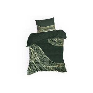 Premium3 pamut-szatén ágyneműhuzat Sötétzöld 160x200 cm - 70x80 cm 2db