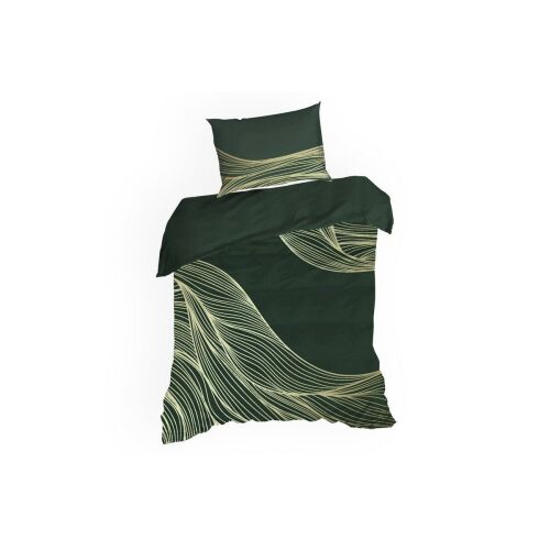Eurofirany Premium3 sötétzöld pamut szatén ágyneműhuzat garnitúra 160x200 cm