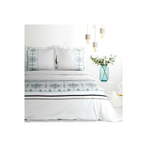 9a hímzett pamut-szatén ágyneműhuzat Fehér 160x200 cm - 70x80 cm 2db 131805871 - Ágynemű - ifjúsági és felnőtt