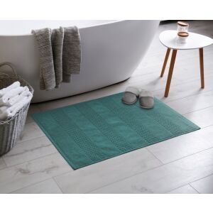 Jessi sötétzöld pamut fürdőszoba szőnyeg 60x90 cm fürdőszobai környezetben - Fürdőszoba bútor