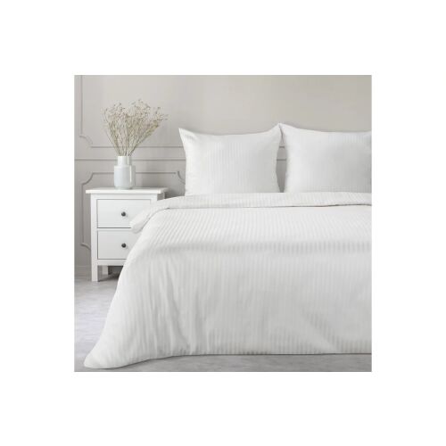 Vera egyszínű csíkos pamutszatén ágynemű garnitúra Fehér 220x200 cm - 70x80 cm 2db 131807333