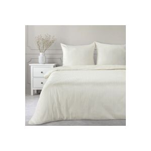 Vera egyszínű csíkos pamutszatén ágynemű garnitúra Krémszín 220x200 cm - 70x80 cm 2db 131807335 - Ágynemű - ifjúsági és felnőtt