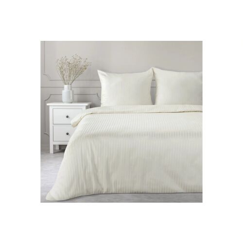 Vera egyszínű csíkos pamutszatén ágynemű garnitúra Krémszín 220x200 cm - 70x80 cm 2db 131807335