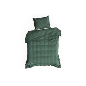 Vera sötétzöld csíkos pamutszatén ágynemű garnitúra, paplanhuzat és párnahuzat - Ágynemű - ifjúsági és felnőtt