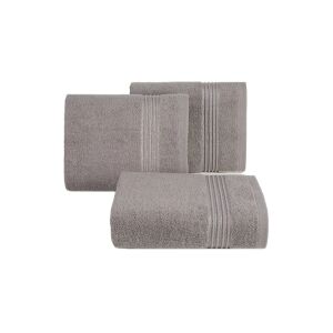 Lilla pamut törölköző keskeny fényes csíkokkal Szürke 30x50 cm