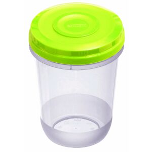 Recipient pentru alimente Ambition Smart 1L, plastic transparent cu capac verde, vedere unghiulară - Caserole