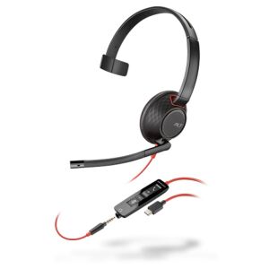 POLY Blackwire 5210 Headset Vezetékes Fejpánt Hívás/zene USB C-típus Fekete, Vörös 138858295 - Poly