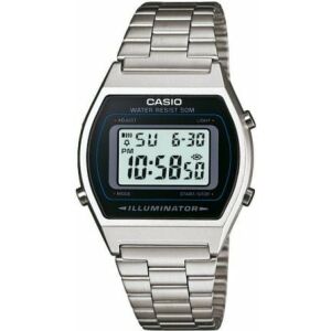 Ceas digital Casio B640WD-1AVEF cu brățară din oțel inoxidabil, design unisex, rezistent la apă - Casio