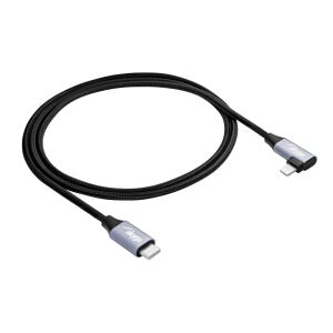 Kabel kątowy USB type C / Ligtning 1m AK-USB-56 30W oplot 131815135 - Kabel