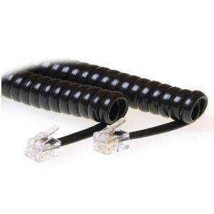 MicroConnect RJ10-RJ10 1,5M M/M Czarny kabel spiralny 138858955 - Kabel