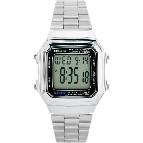 Zegarek cyfrowy Casio Vintage unisex z bransoletą ze stali nierdzewnej