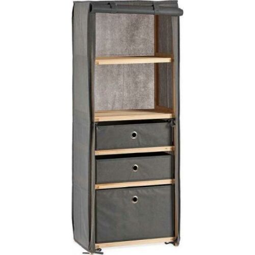 Polcos Szekrény szara szafa materiałowa z 2 półkami i 3 szufladami