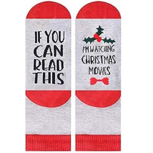 Sosete, Amuzante, Watching Christmas Movies, stil casual, de Craciun, de Mos Nicolae, pentru iubit, prieten, sef, coleg de birou, sot si alti barbati pe care vrei sa-i bucuri, marime 40-44