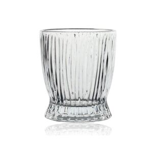 Pahar, pentru whiskey, Design Vertical, 285 ml, transparent, din sticla, 9.6 cm inaltime, 8.3 cm diametru la baza, 7.4 cm diametru la deschidere