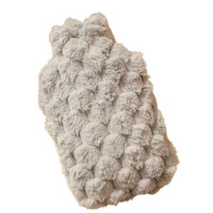 Incalzitor de maini, Pufos, gri, 1000 ml, PVC de inalta calitate, acoperit cu material plusat, 26 cm x 16.5 cm, model ananas, atragator si functional