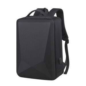 Rucsac, Negru, pentru Laptop, cu Port USB, compartiment principal mare, buzunar frontal organizator, bretele ergonomice si spatele captusit.