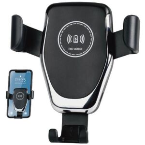 Incarcator, telefon, auto, QI, 10W, compatibil cu telefoane cu ecran intre 4 si 6.5 inch, cu functie de incarcare wireless, design cu inductie magnetica, doar fixeaza telefonul pe el si se