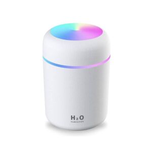 Párásító, HumidifyMe, ultrahangos, hordozható, hordozható, aromadiffúzor, 300 ml, Fehér