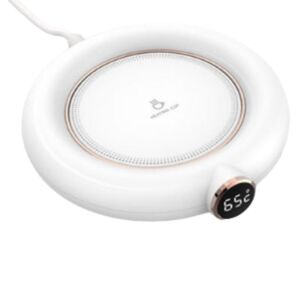 Forróital-melegítő, három fokozatban 75 C fokig, csúszásmentes lábakkal, poharak, poharak számára, fehér színben