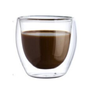 Duplafalú kávéspohár, 150ml, üveg, átlátszó, hőálló, hőálló