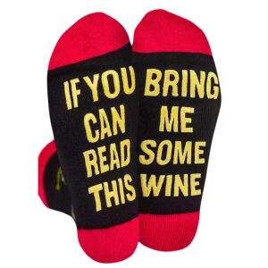 Vicces színű zokni, Hozz nekem egy kis bort, Univerzális méret: 40-44, szilikon tapadásmentes