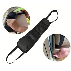 Autósülés-szervező, fekete, 42 cm x 14 cm, több zsebbel és rekesszel, könnyen felszerelhető és tisztítható