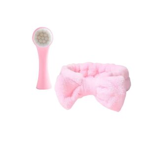 Set perie faciala si bentita cosmetica, Radianta, pentru ea, roz