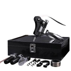 Borkellék doboz készlet, ezüst klasszikus design, 9 db