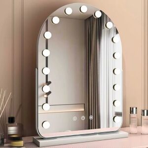 Oglinda machiaj profesionala, Hollywood Star cu 17 becuri, cu suport, modul 3 culori, 50 x 70 cm, Grosime oglinda: 4 mm