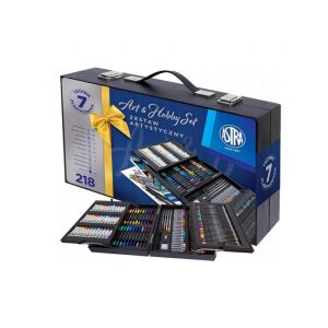 Artea Premium Art Set - Set de artă premium cu 218 piese în cutie de lemn - Vopsea Hobby