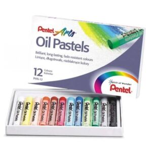 Pentel Arts olajpasztell kréta készlet, 12 színű, PHN-12, rajzoláshoz és festéshez - Pentel