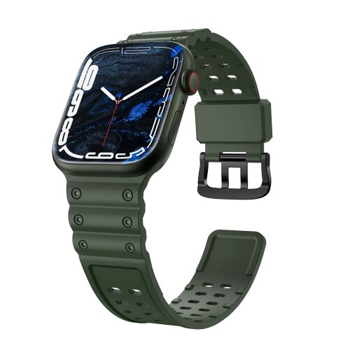 Háromszoros Védelem zöld szíj Apple Watch SE, 9, 8, 7, 6, 5, 4, 3, 2, 1 (41, 40, 38 mm) karkötő stílusban 131880505
