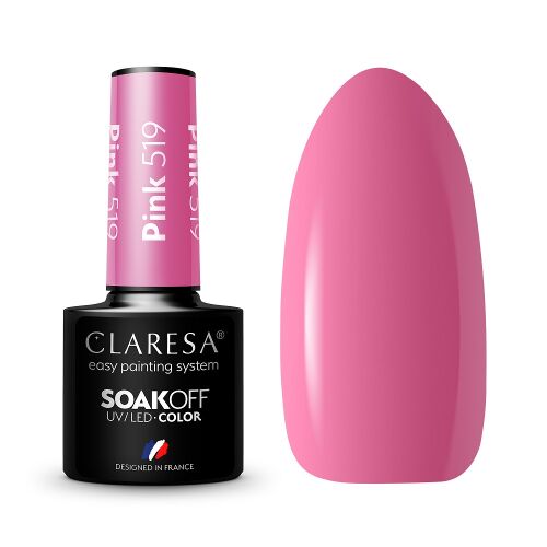 Claresa Pink 519 UV/LED Soak Off Gel Polish, 5g