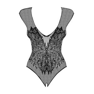 Obsessive B112 schwarzer Spitzenbody Vorderansicht - Obsessive