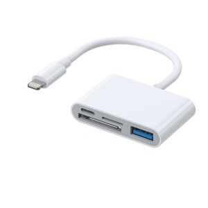 Hub Joyroom S-H142 OTG cu Lightning, USB-A, cititor de carduri SD și TF - Card reader