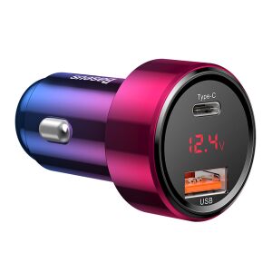 Baseus Magic Series 45W Pink-Blau Autoladegerät mit USB-C und USB-A Anschlüssen - Autoladegeräte