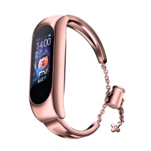 Zamienna metalowa opaska bransoleta łańcuszek pasek do Xiaomi Mi Band 6 / 5 / 4 / 3 różowy 131897720 - Pasek do inteligentnego zegarka