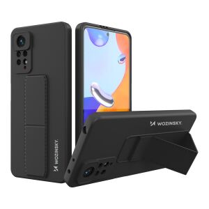 Wozinsky Kickstand Case silikonowe etui z podstawką etui Xiaomi Redmi Note 11 Pro czarne 131899677 - Wozinsky